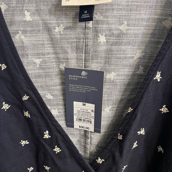 Universal Thread Navy Button-Front Mini Dress - Picture 2 of 3